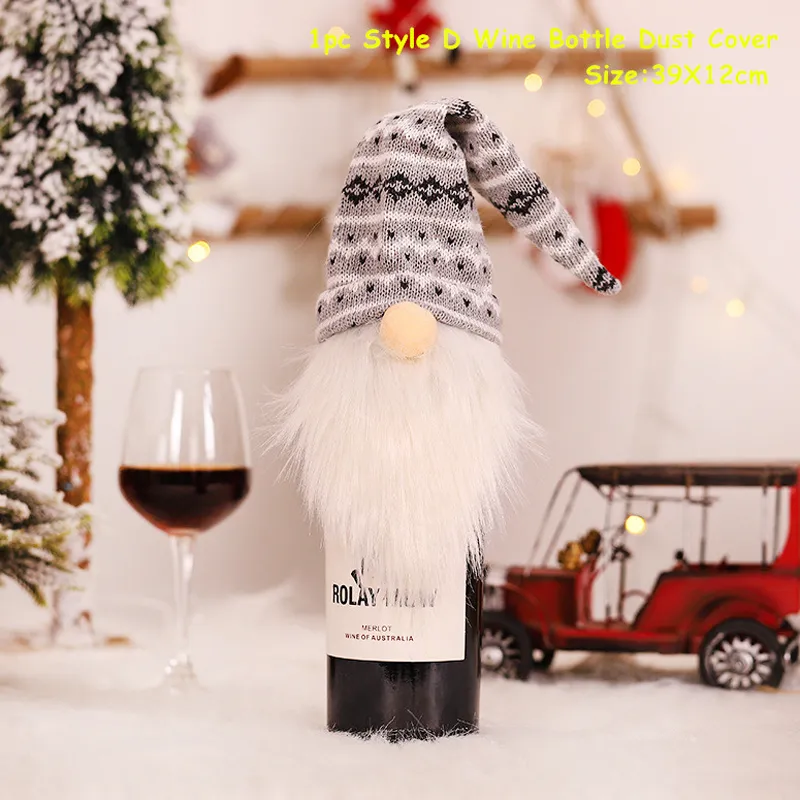 Santa Claus botella de vino cubierta de polvo de Navidad Noel